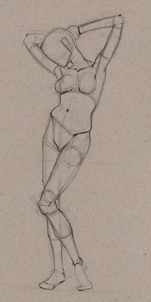 Figure drawing study from timed practice