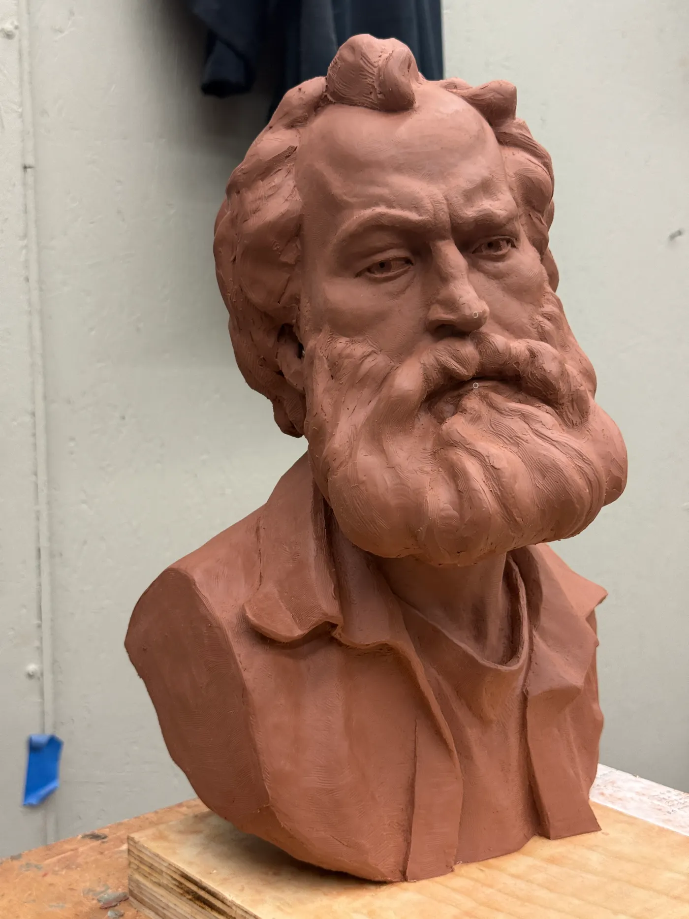 Male portrait sculpture study profile angle