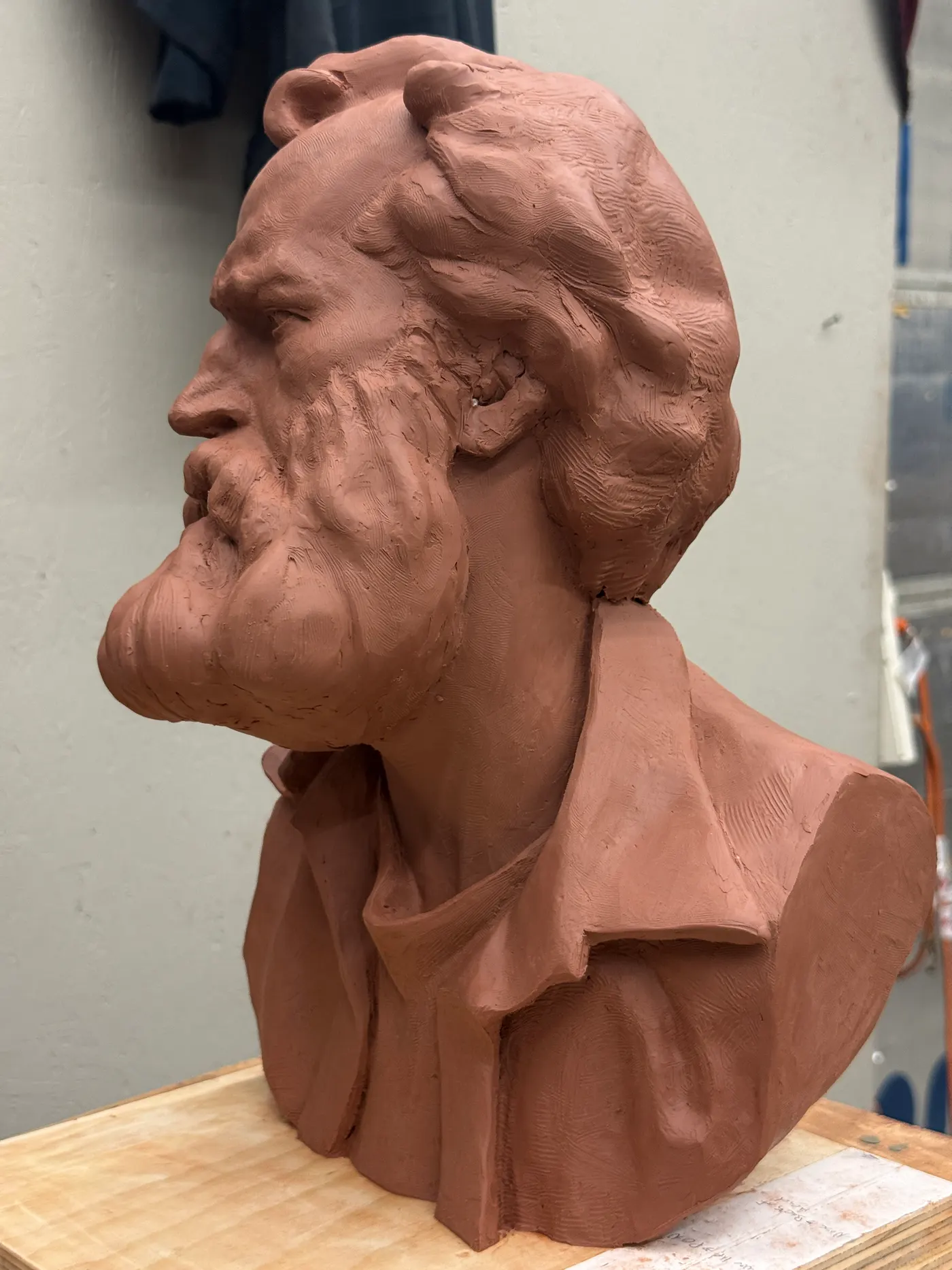 Male portrait sculpture study secondary view