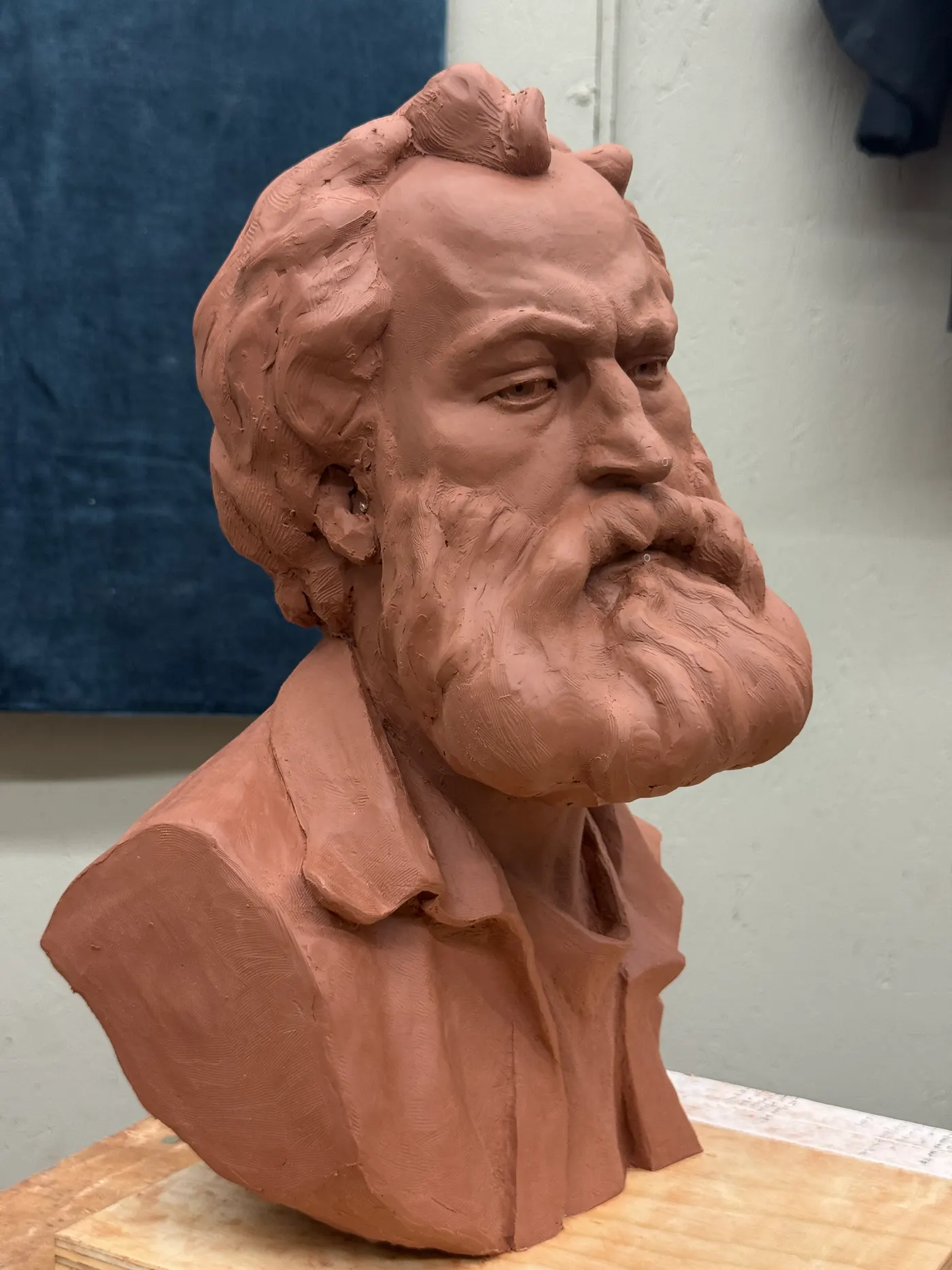 Male portrait sculpture study additional angle