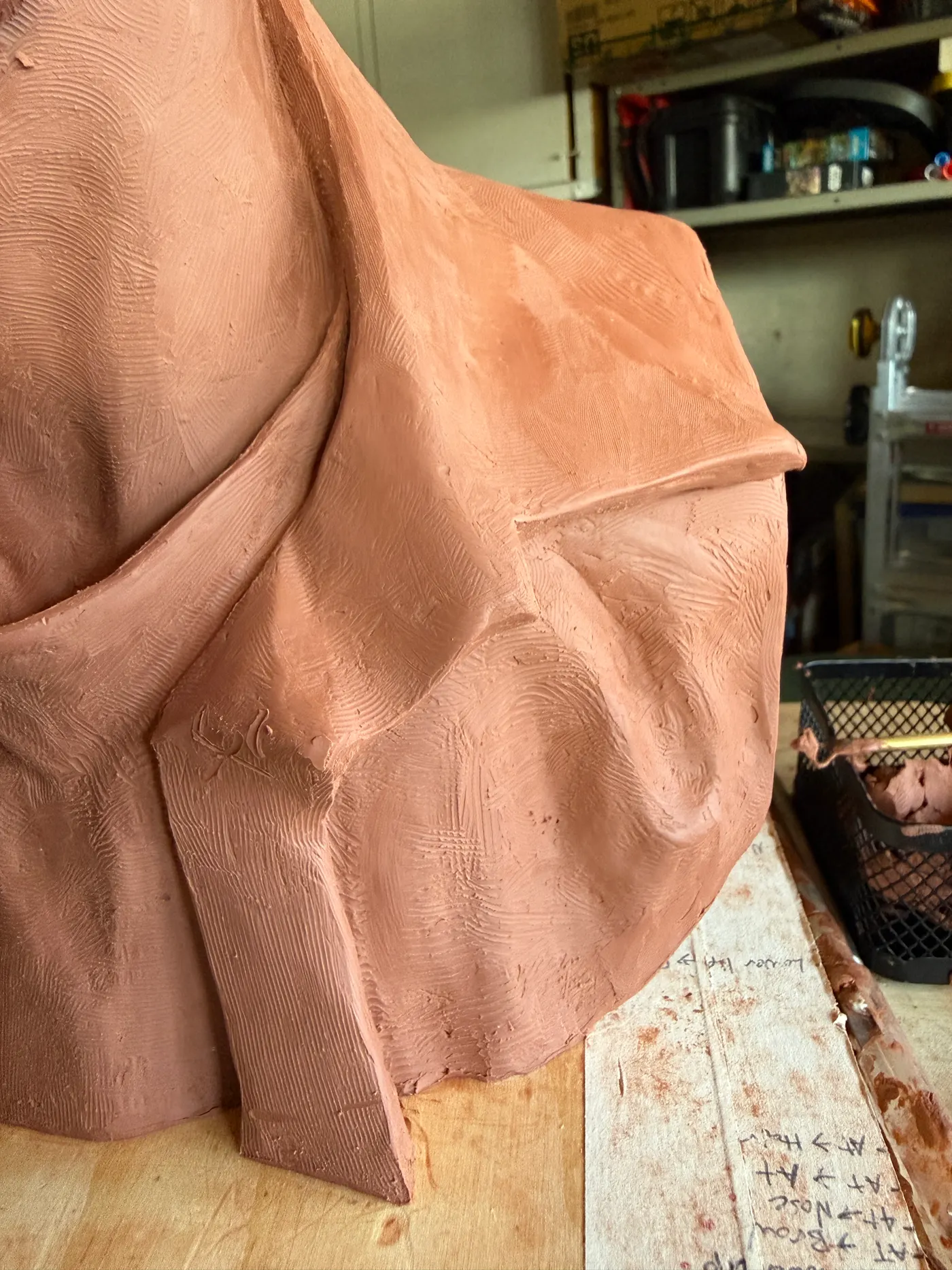 Male portrait sculpture study frontal view
