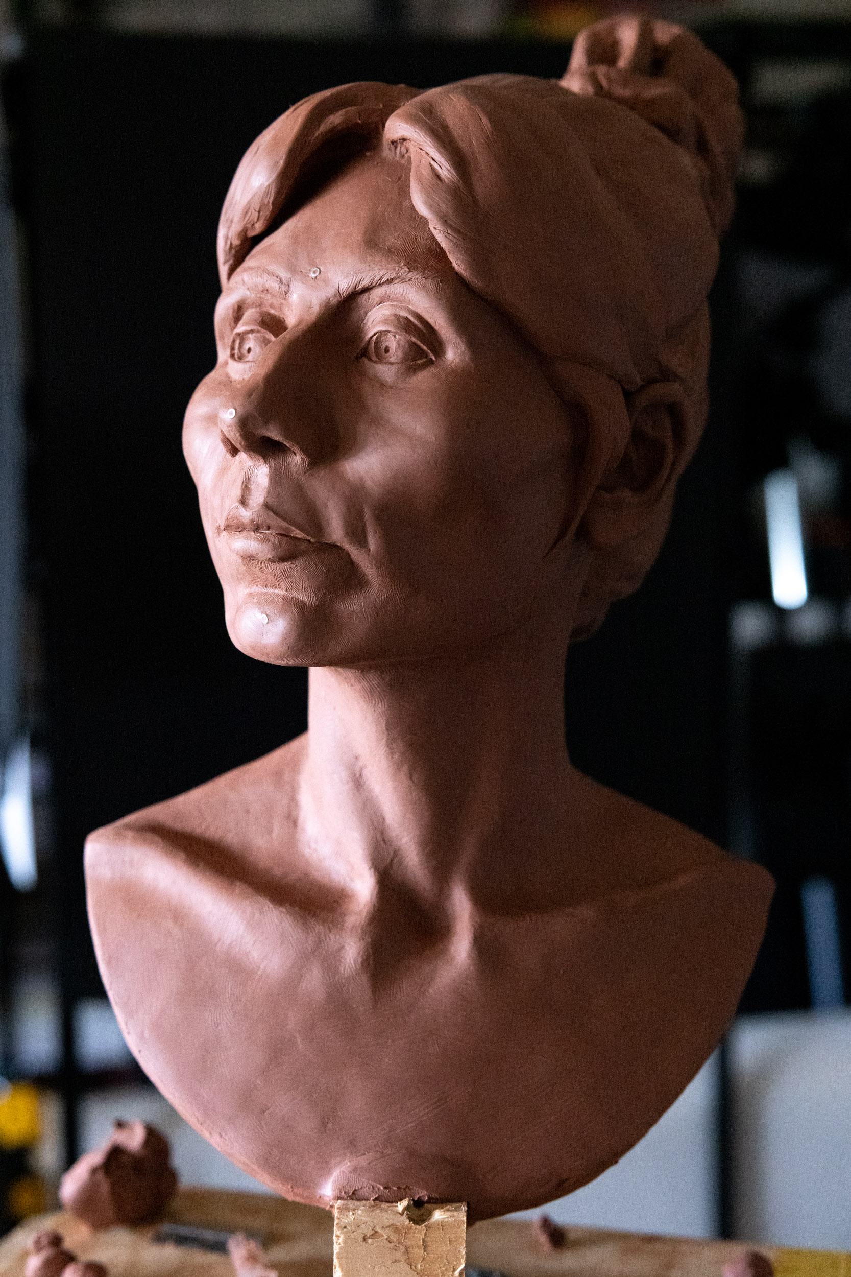 Portrait sculpture work in progress