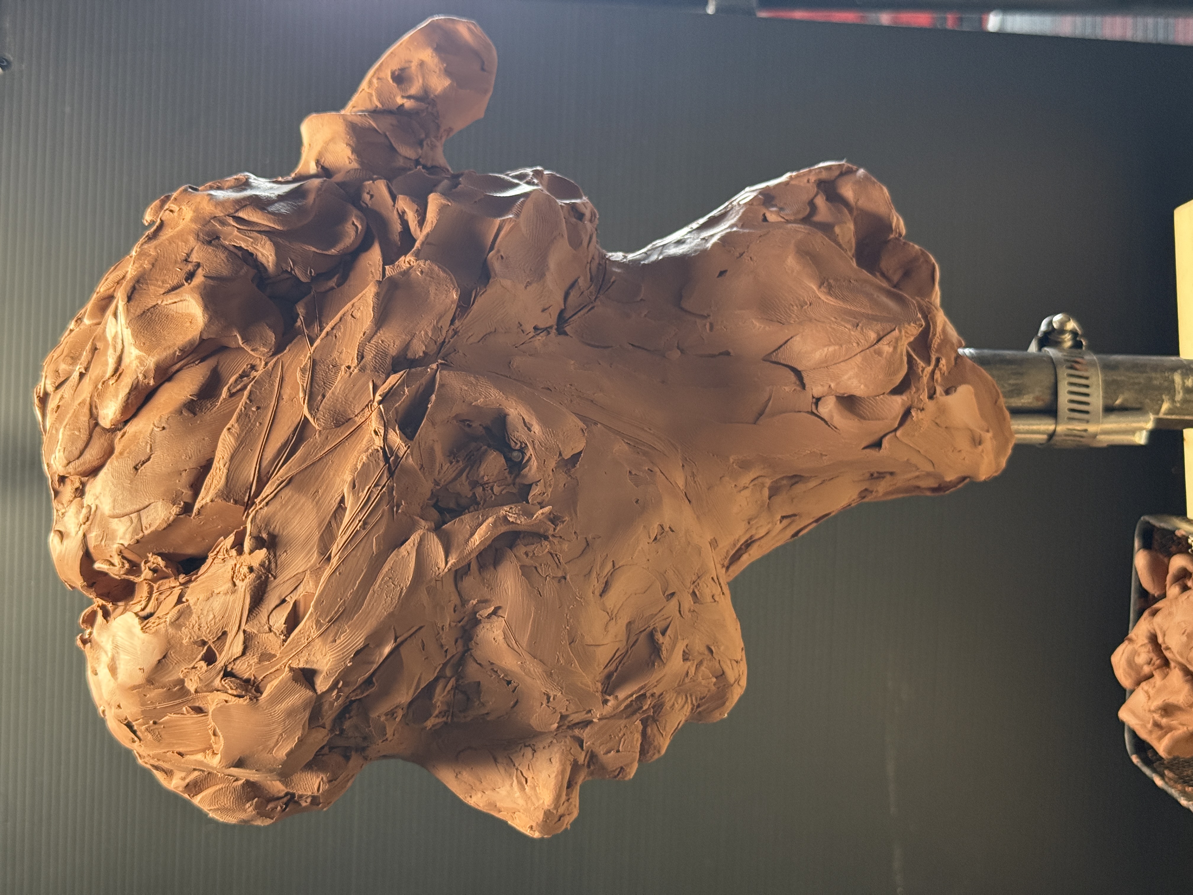 Clay portrait sculpture process