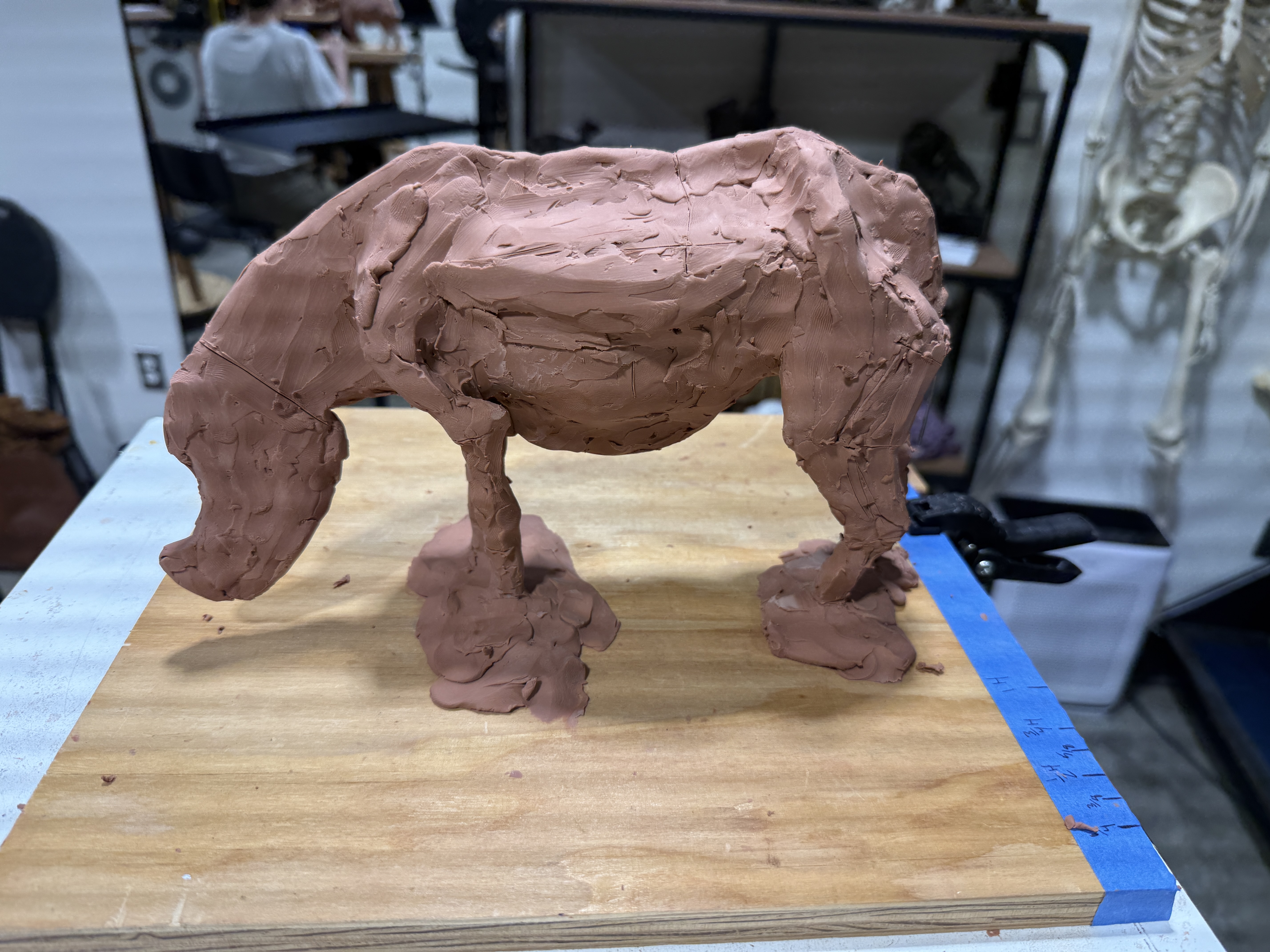 Rhino clay sculpture process image