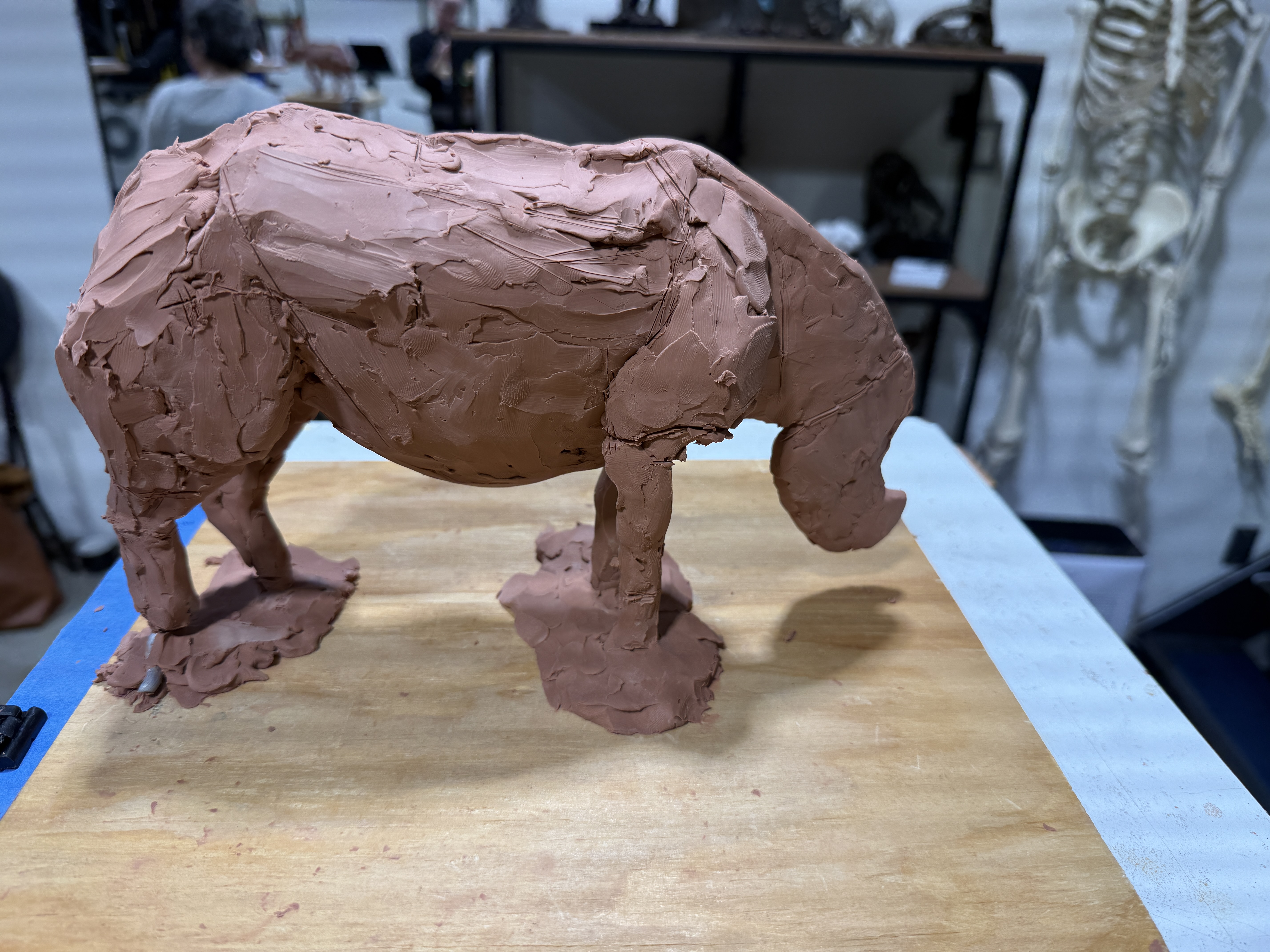 Rhino clay sculpture process detail