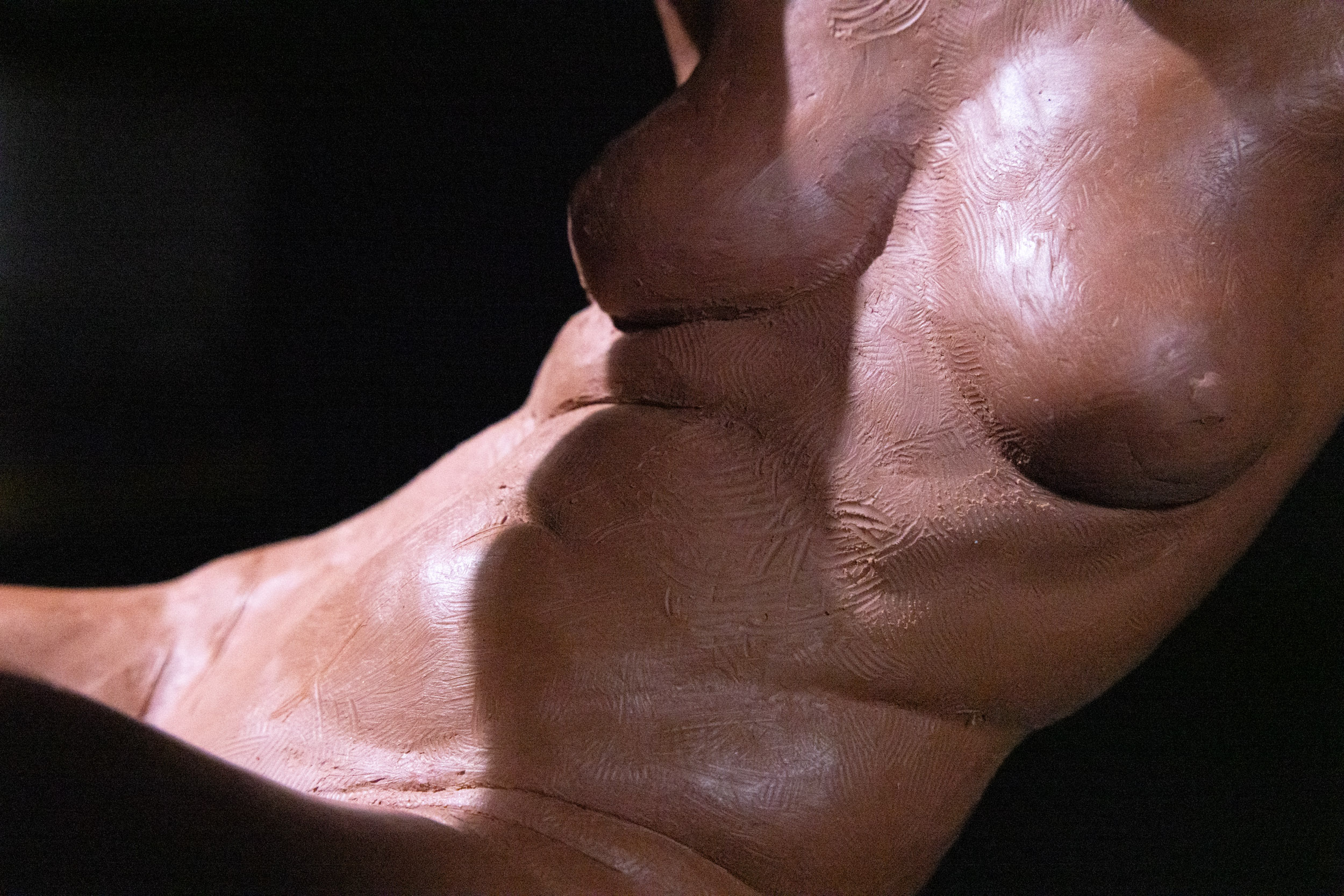 Seated figure study sculpture anatomy detail