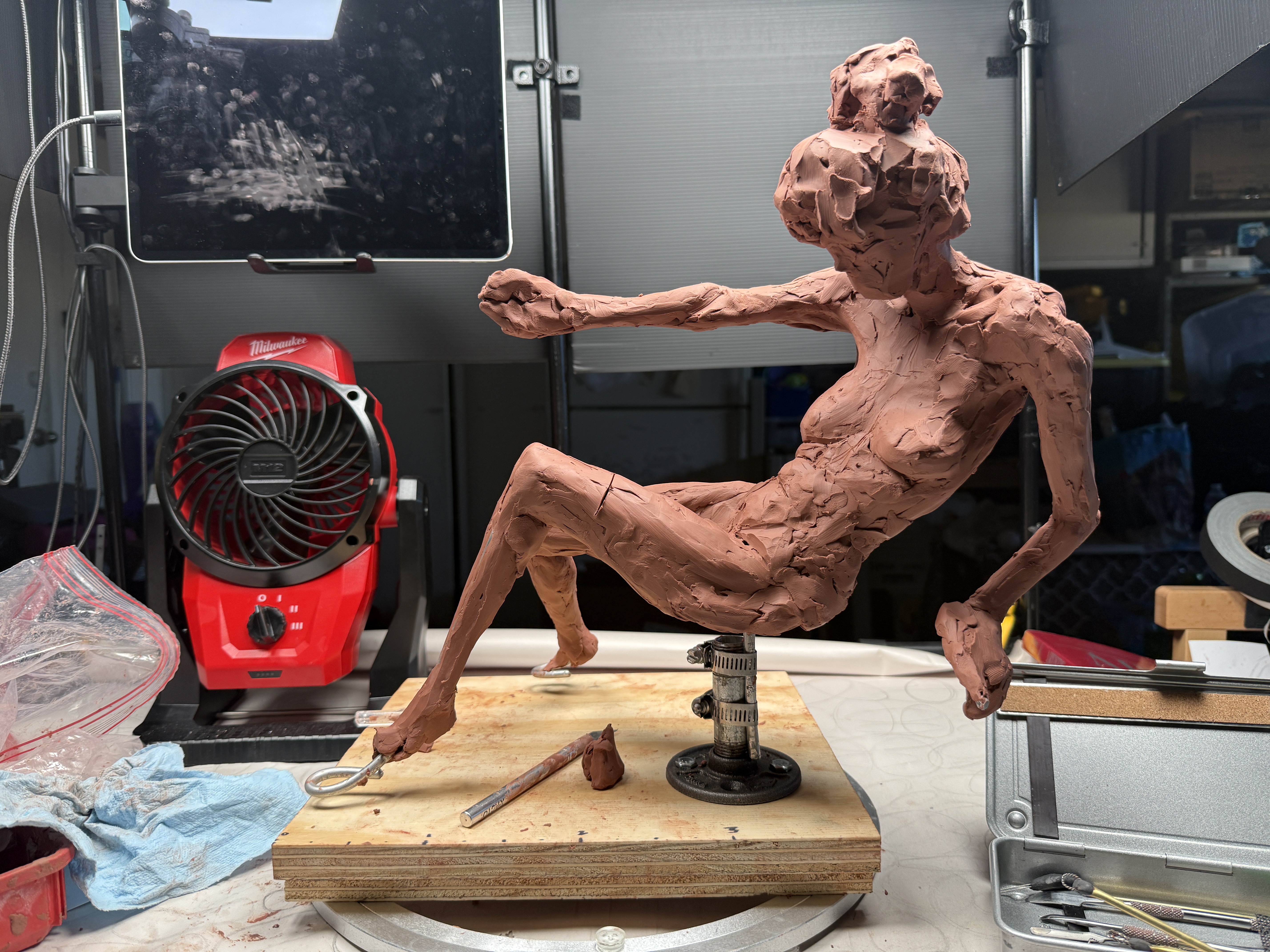 Seated figure study process view